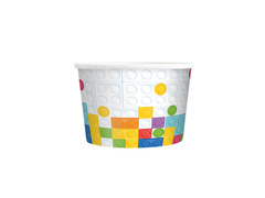 Kubeczki papierowe do lodów Klocki - 150 ml - 6 szt.