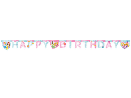 Baner urodzinowy Happy Birthday Princess - Księżniczki - 1 szt.
