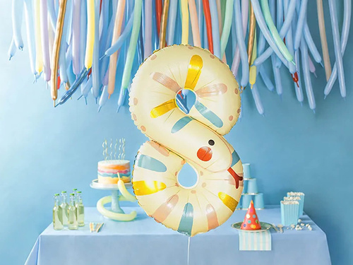 Balon foliowy cyfra 8 Wąż - 72 cm - 1 szt.
