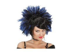 Peruka Rock Princess czarno-niebieska