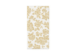 Kieszonki na sztućce Złote róże - Airlaid - 40 cm - 25 szt.