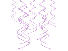 Dekoracja wisząca świderki fioletowe - 60 cm - 5 szt.