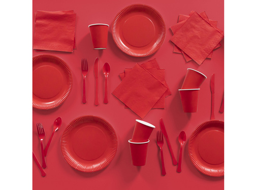 Sztućce plastikowe czerwone - 24 szt.