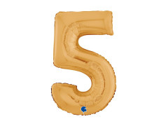 Balon foliowy cyfra 5 złoty - 26" - 1 szt.