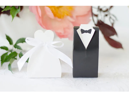 Pudełeczka dla gości weselnych - sukienka - 10 szt.