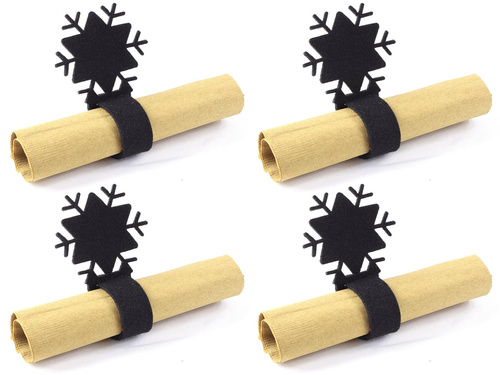 Serwetnik ze wzorem świątecznym - Śnieżynka - 21 cm - 4 szt.