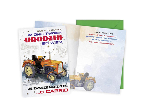 Kartka urodzinowa z kopertą na urodziny Ursus