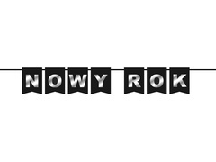 Baner srebrny Nowy Rok - 1 szt.