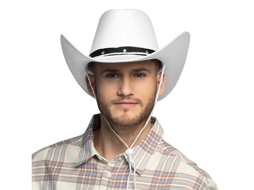 Kapelusz kowbojski biały - 1 szt.