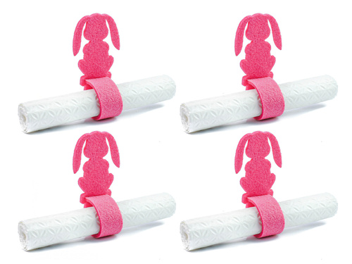 Serwetniki ze wzorem świątecznym - Zajączek Wiosenny - 21 cm - 4 szt.