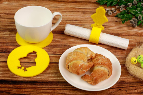 Serwetniki ze wzorem świątecznym - Kurczaczek Wielkanocny - 21 cm - 4 szt.