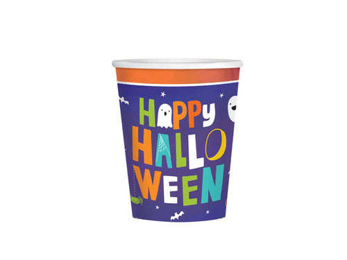 Kubeczki papierowe Happy Halloween dla dzieci - 266 ml - 8 szt.