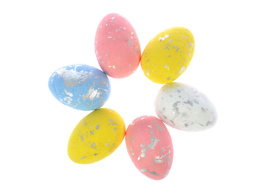 Pisanki pastelowe posrebrzane - 6 szt.