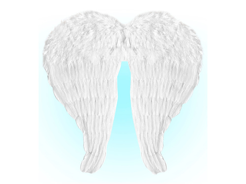 Skrzydła anioła białe z piórami - 60 x 46 cm - 1 szt.