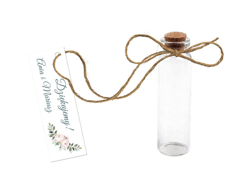 Personalizowane podziękowania dla gości - szklane buteleczki - 6 kpl.