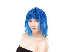 Peruka foliowa - niebieska.