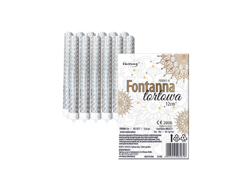 Fontanna tortowa srebrna - 12 cm - 12 szt.