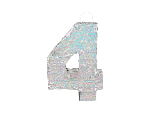 Piniata Holograficzna cyfra 4