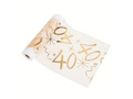 Dekoracja bieżnik na stół z nadrukiem na 40 urodziny - 30 cm x 5 m - 1 szt.