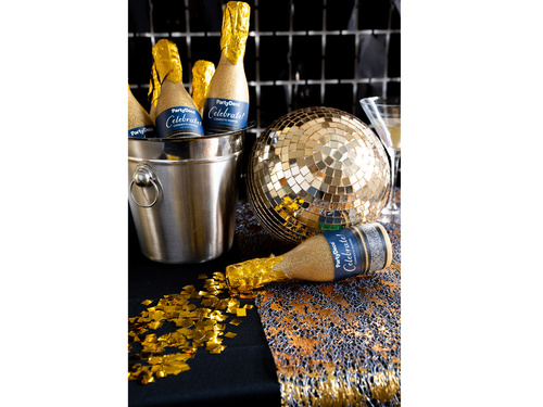 Tuba strzelająca butelka szampana złota - 20.5cm - 1 szt.