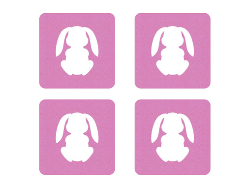 Podstawka kwadratowa pod kubek - Zajączek - 10 cm - 4 szt.