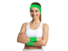 Opaski neonowe zielone Disco lata 80-te - 3 szt.