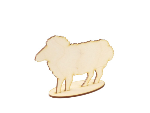 Drewniana owieczka na podstawce - 15 cm - 1 szt.