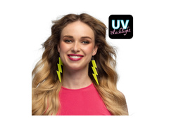 Kolczyki Flash neonowe żółte UV