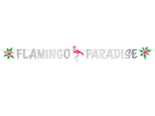 Hawajski baner Flamingo Paradise - 135 cm - 1 szt.