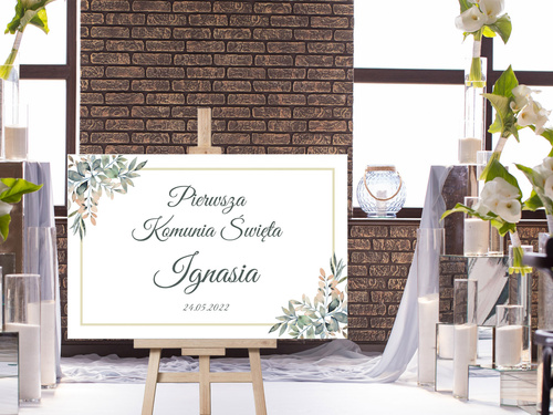 Plakat komunijny personalizowany - I Komunia Święta - 60x40 cm