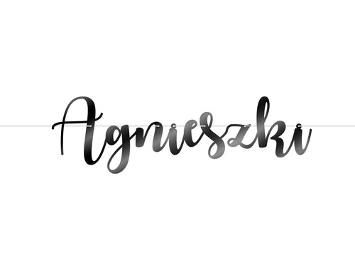 Baner z personalizowanym imieniem czarny - 70 cm - 1 szt.