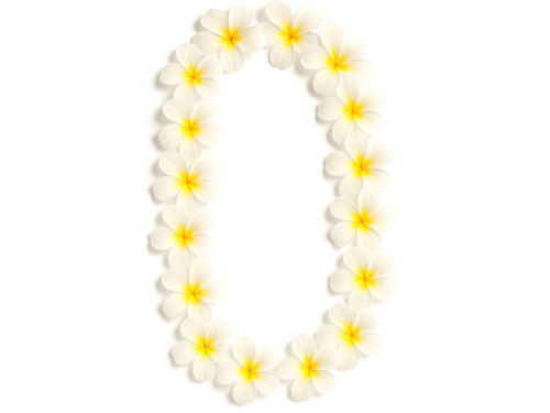 Naszyjnik hawajski żółto-biały - 90 cm - 1 szt.