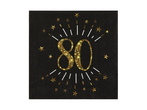 Serwetki na osiemdziesiąte urodziny Sparkling - 33 cm - 10 szt.