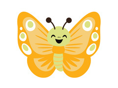 Dekoracja dwustronna Motylek żółty - 36 x 29 cm