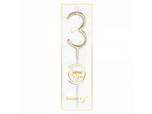 Zimne ognie cyferka 3 złota - 1 szt.