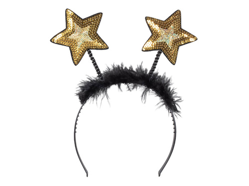 Opaska Złote Gwiazdki z futerkiem - 1 szt.