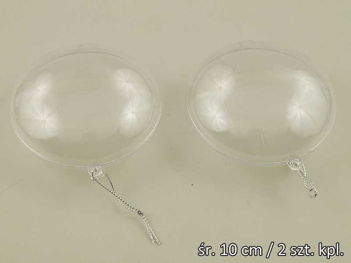 Bombka przezroczysta nietłukąca do wypełnienia - 10 cm - 1 szt.