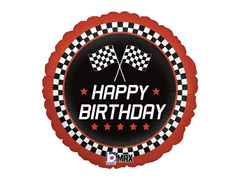 Balon foliowy Wyścig Happy Birthday - 35 cm - 1 szt.