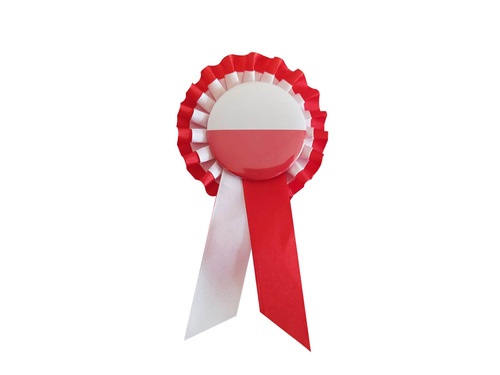 Kotylion narodowy biało-czerwony - 1 szt.