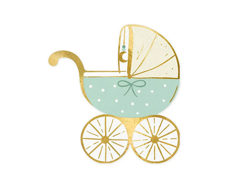 Serwetki Wózek turkusowe - 14 x 15 cm - 20 szt.