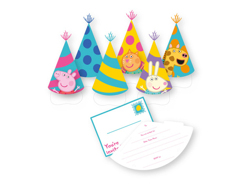 Zaproszenia urodzinowe Świnka Peppa - 6 szt.