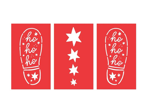 Szablon Ślady stóp Świętego Mikołaja - 3 szt.