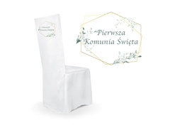 Pokrowiec na krzesło z matowej tkaniny I Komunia Święta - 1 szt.
