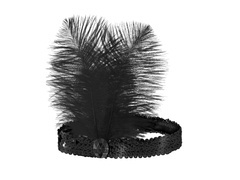 Opaska lata 20 Retro czarna - 1 szt.