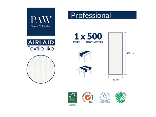 Dekoracja bieżnik na stół z listkami - 40 cm x 5 m - 1 szt.