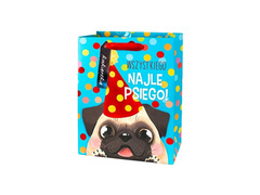 Torebka prezentowa Mops - średnia - 1 szt.