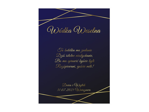 Etykiety personalizowane na butelkę z Wódką Weselną - 9 szt.