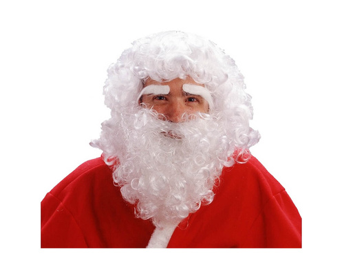 Peruka Mikołaj z brodą i brwiami.