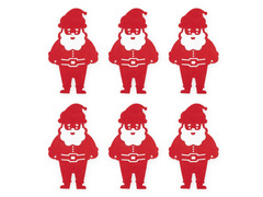 Etui na sztućce Święty Mikołaj - 6 szt.