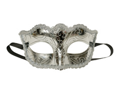 Maska karnawałowa wenecka - srebrna - 1 szt.
